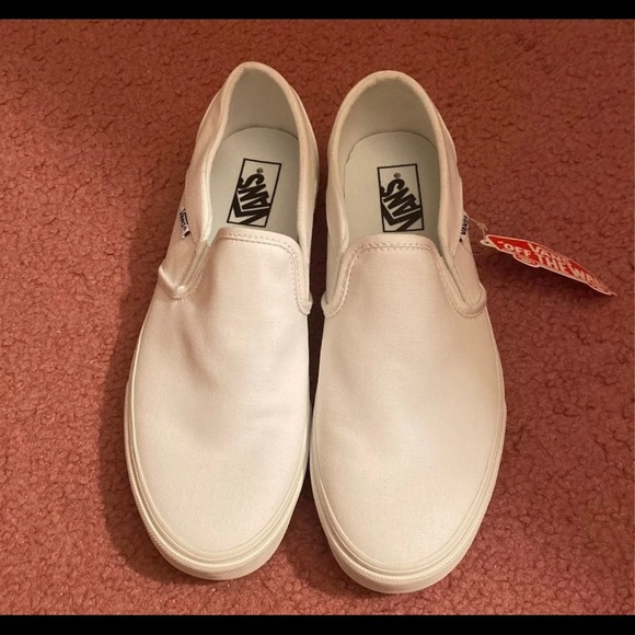 Vans Shoes - White vans slip ons